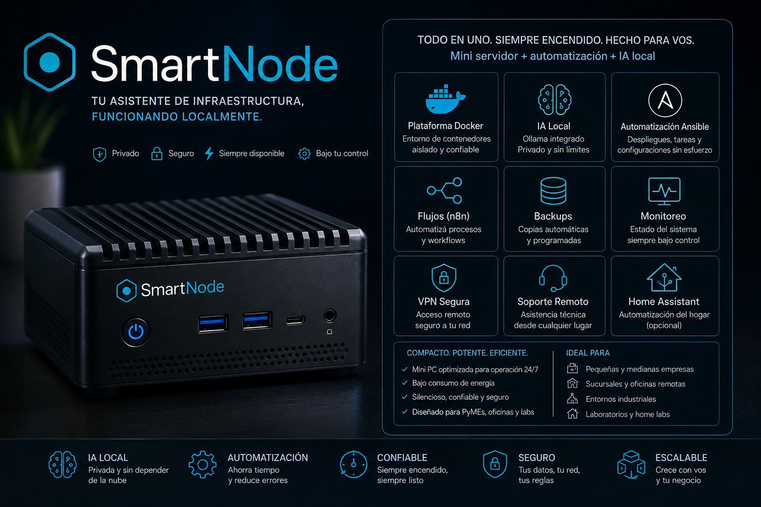 SmartNode — IA, automatización y monitoreo integrados